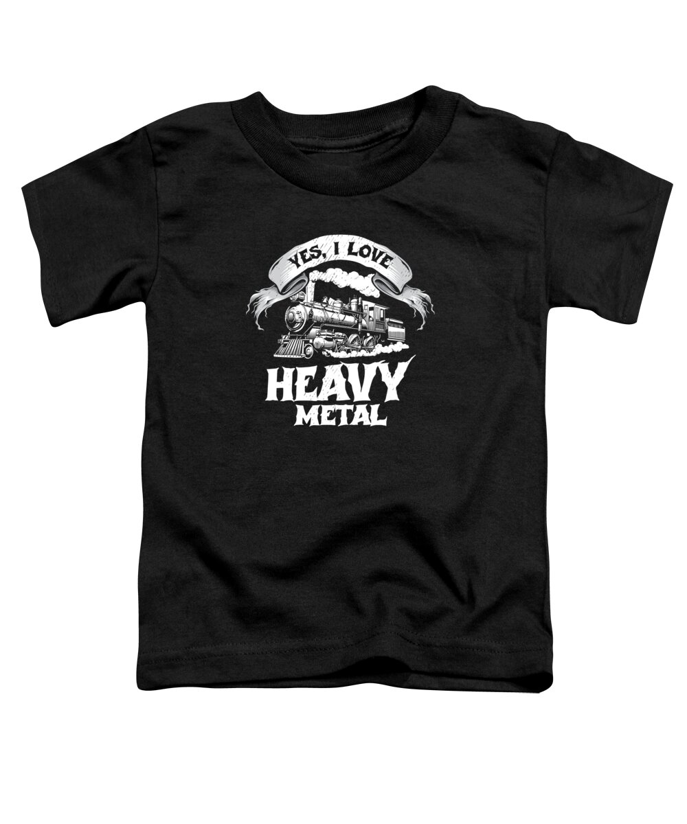 Train Toddler T-Shirt featuring the digital art Train Transportation Locomotive Heavy Metal #1 by Toms Tee Store