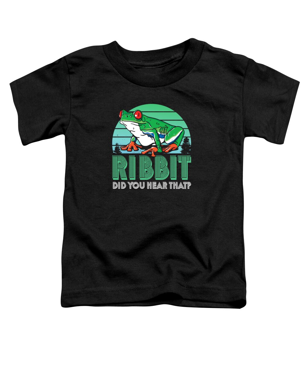 Frog Toddler T-Shirt featuring the digital art Red Eyed Tree Frog Cute Rainforest Amphibian #10 by Toms Tee Store