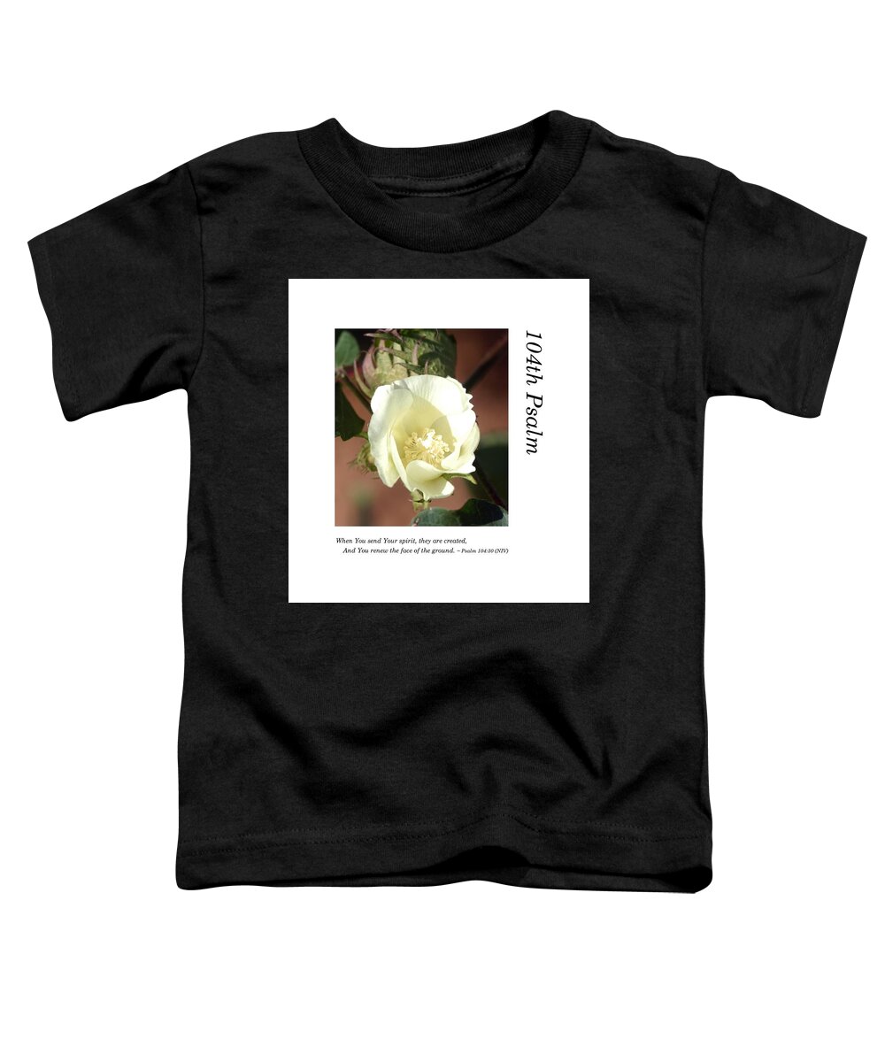 Richard E. Porter Toddler T-Shirt featuring the photograph 104th Psalm-Cotton Bloom 3 by Richard Porter
