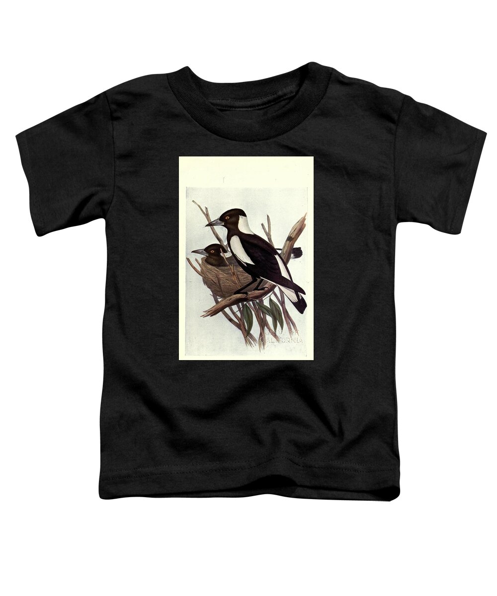 Birds Toddler T-Shirt featuring the mixed media Beautiful Vintage Bird #1105 by World Art Collective