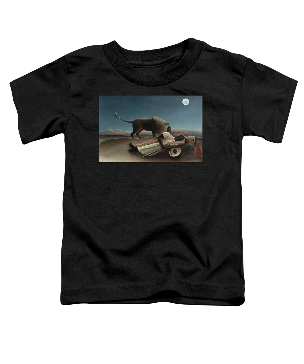 Rousseau Toddler T-Shirt featuring the painting The Sleeping Gypsy by Henri Rousseau by Mango Art