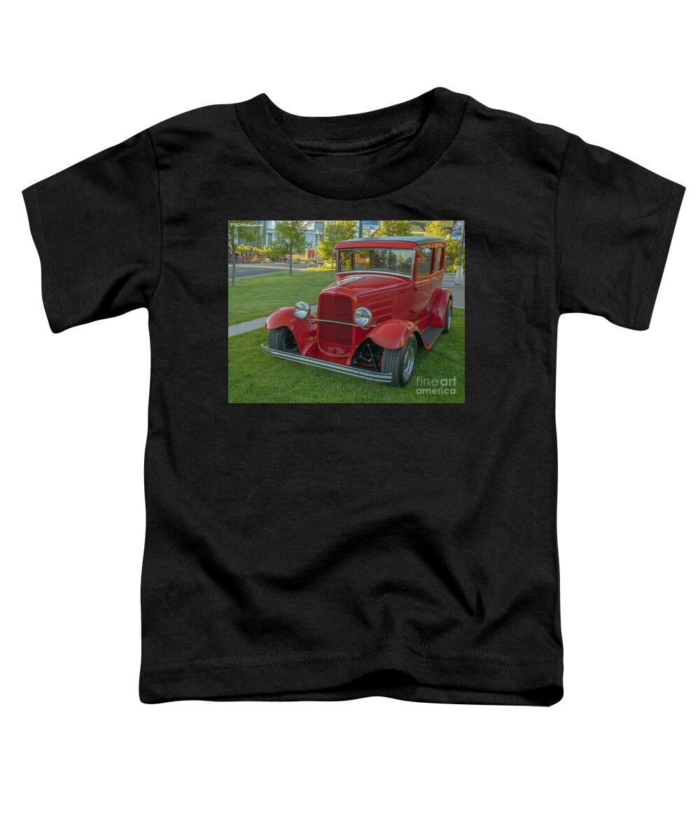 1931 Ford Model A Deluxe Tudor Toddler T-Shirt featuring the photograph 1931 Ford Model A Deluxe Tudor 2 door-2 by PROMedias US