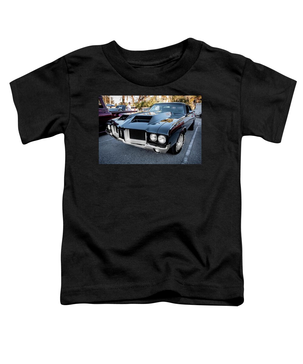 1972 Oldsmobile 442 Toddler T-Shirt featuring the photograph 1972 Oldsmobile 442 X125 by Rich Franco