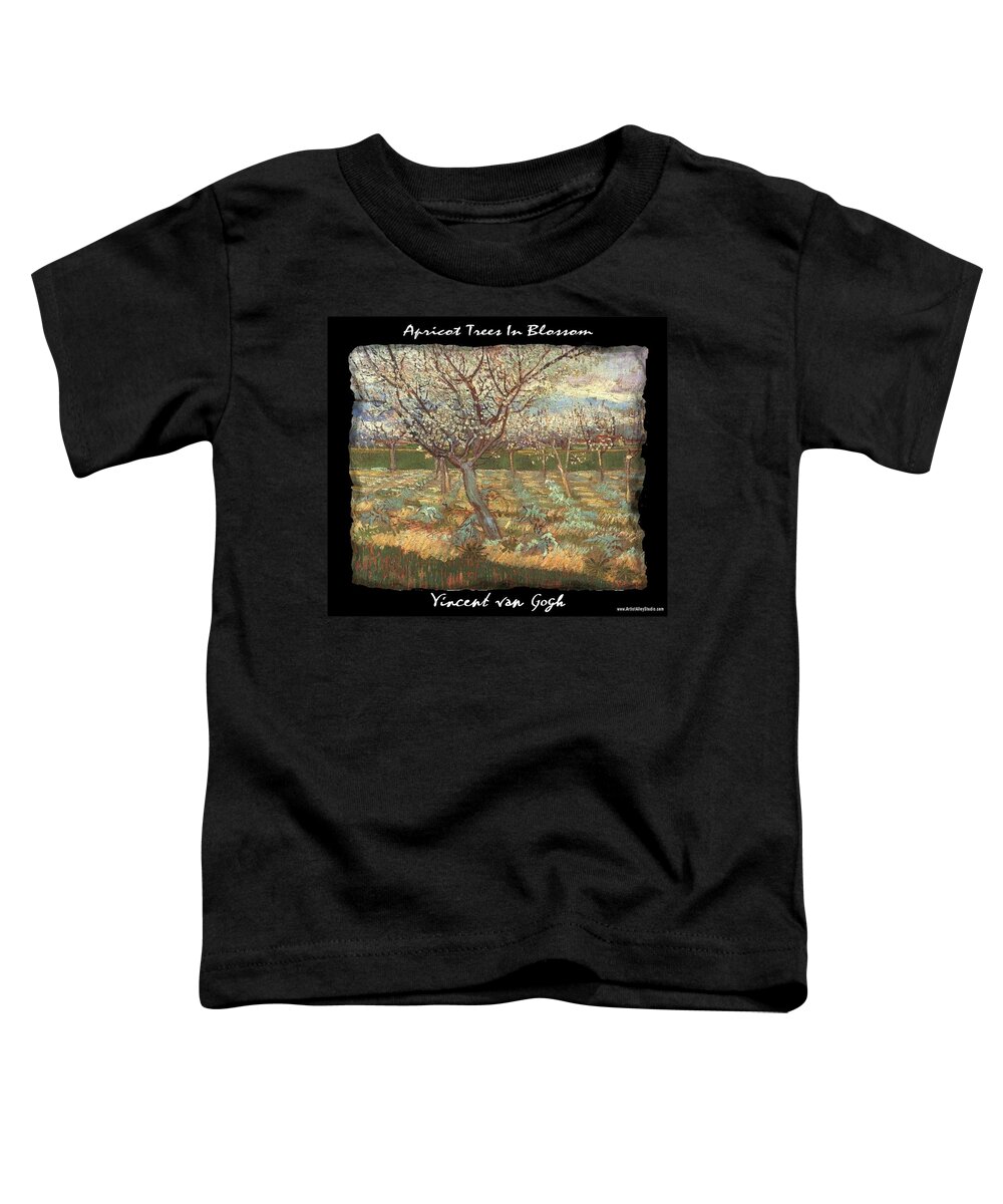 Vincent Toddler T-Shirt featuring the painting Apricot Trees In Blossom - VVG by The GYPSY and Mad Hatter