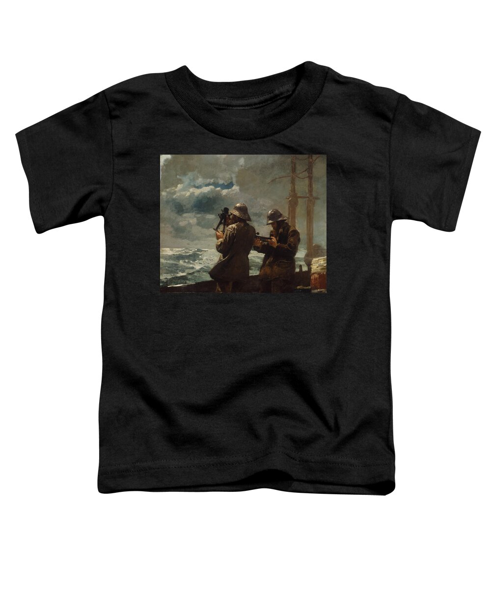Winslow Homer Toddler T-Shirt featuring the painting Eight Bells, 1886 by Winslow Homer