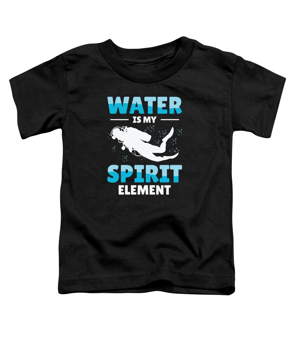 Water Toddler T-Shirt featuring the digital art Snorkeling Water Sports Spirit Element Scuba-diving Diver #2 by Toms Tee Store