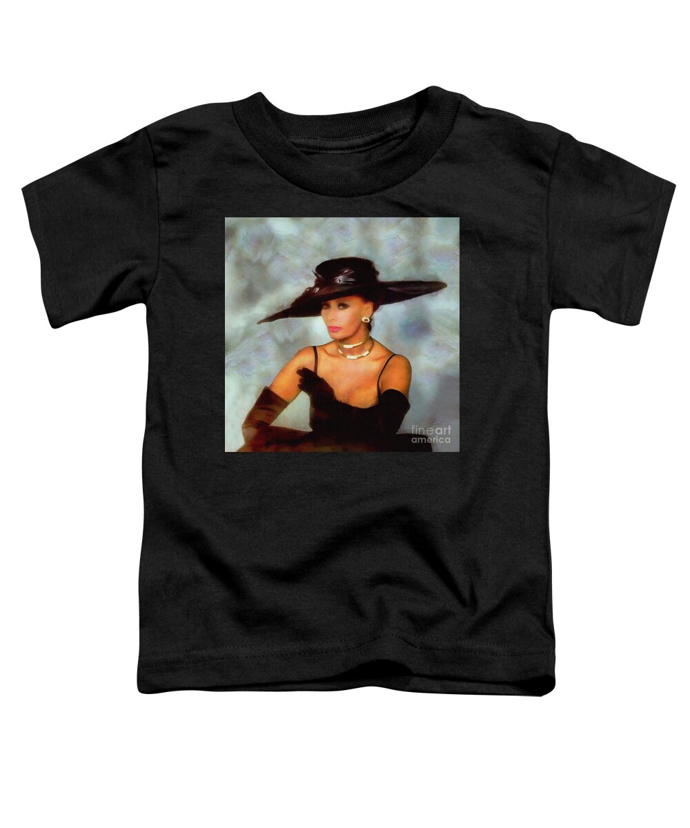 Sophia Loren Toddler T-Shirt featuring the digital art Sophia Loren #2 by Jerzy Czyz
