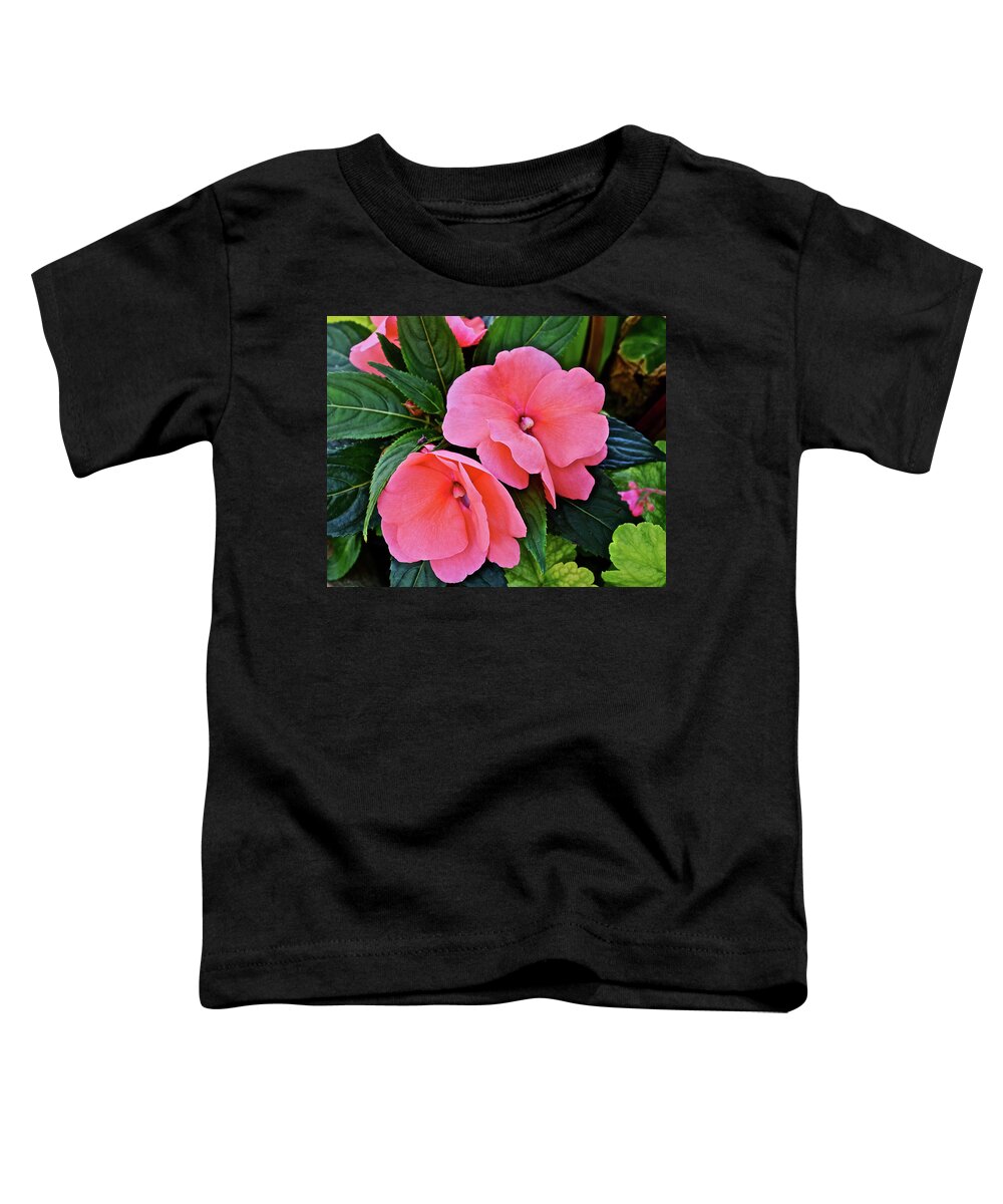 Impatiens Toddler T-Shirt featuring the photograph 2020 Mid June Garden Impatiens by Janis Senungetuk