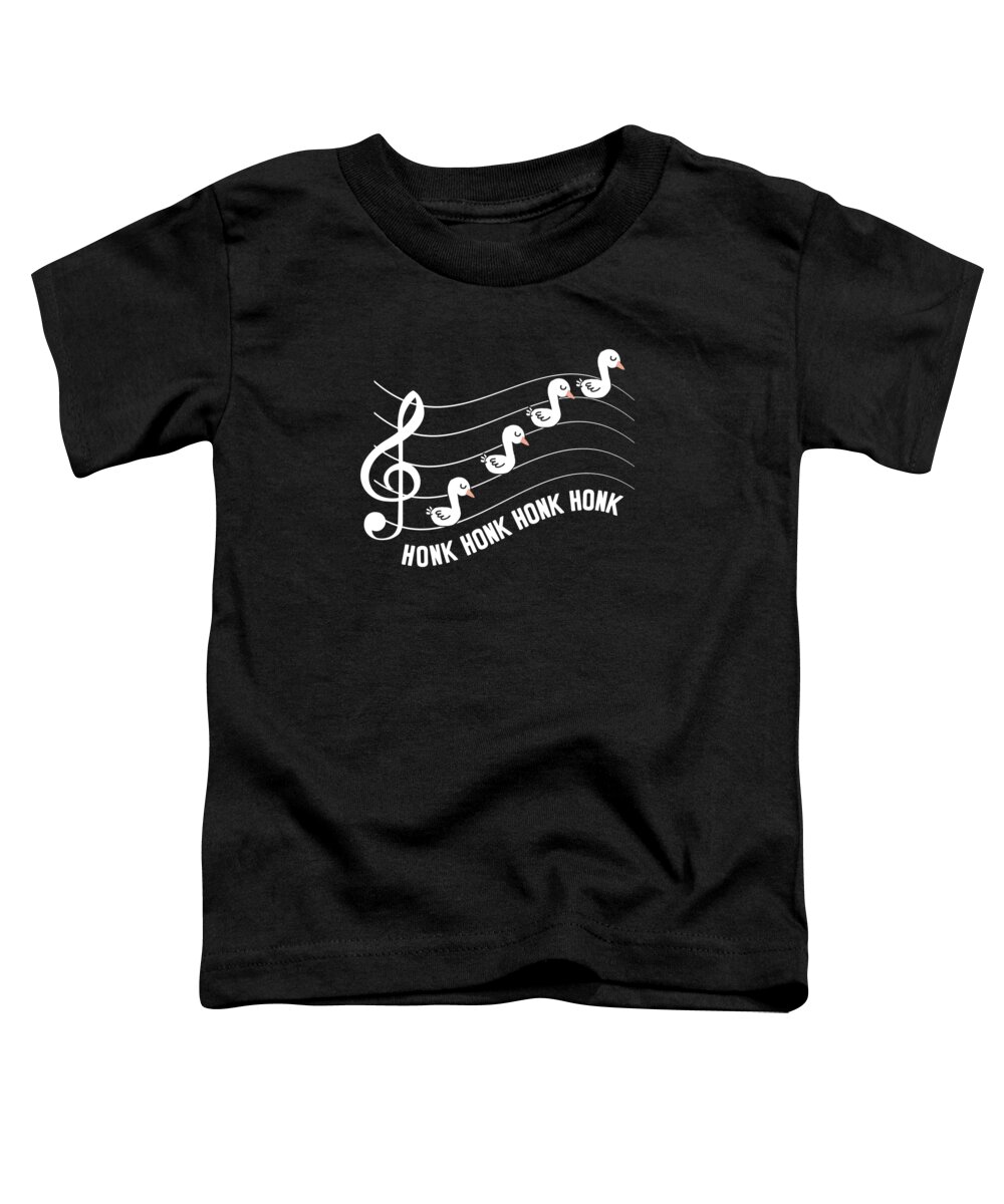 Goose Toddler T-Shirt featuring the digital art Goose Music Bird Musician Goose Lover #3 by Toms Tee Store