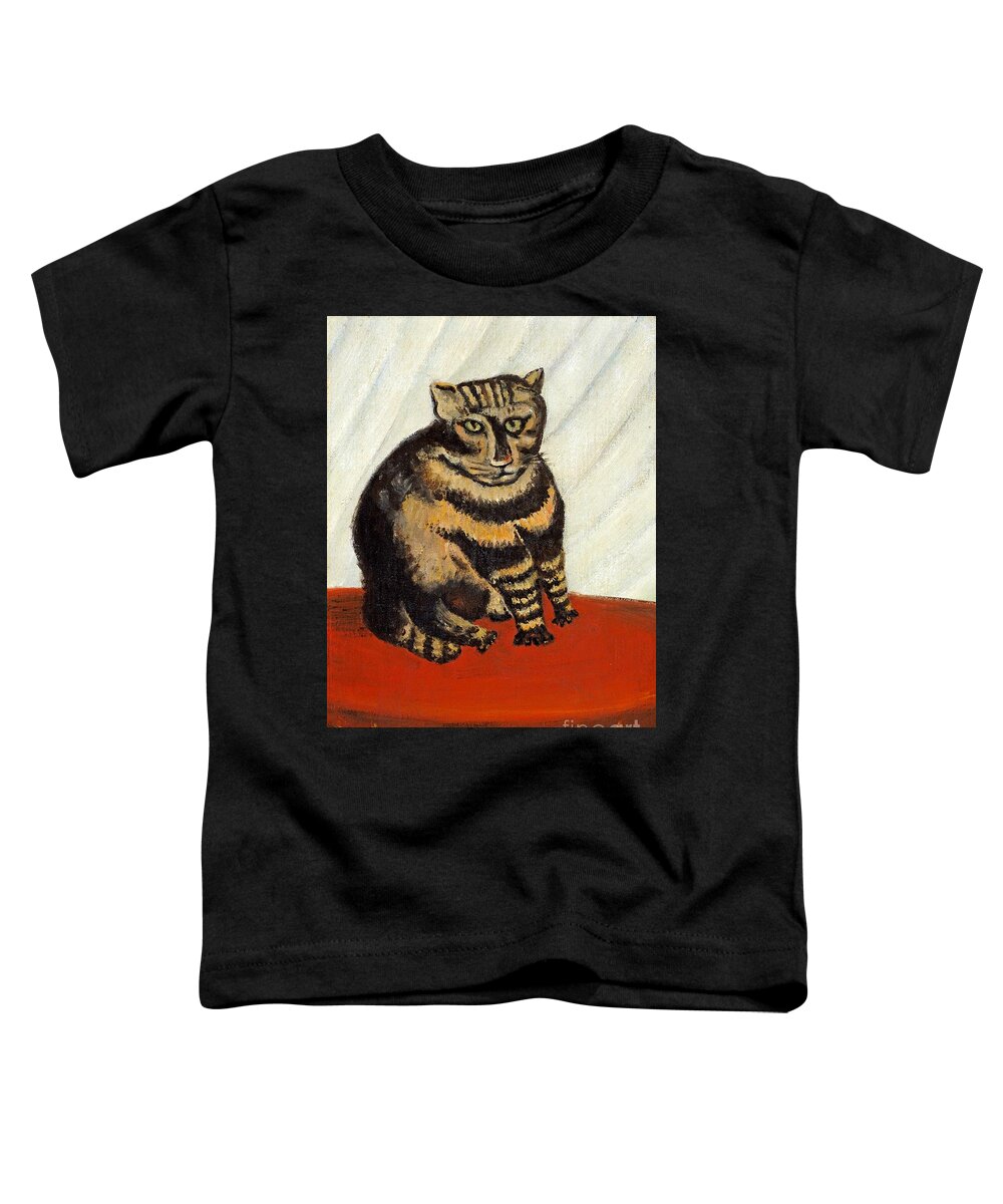 The Tabby Toddler T-Shirt featuring the painting The Tabby #3 by Henri Rousseau