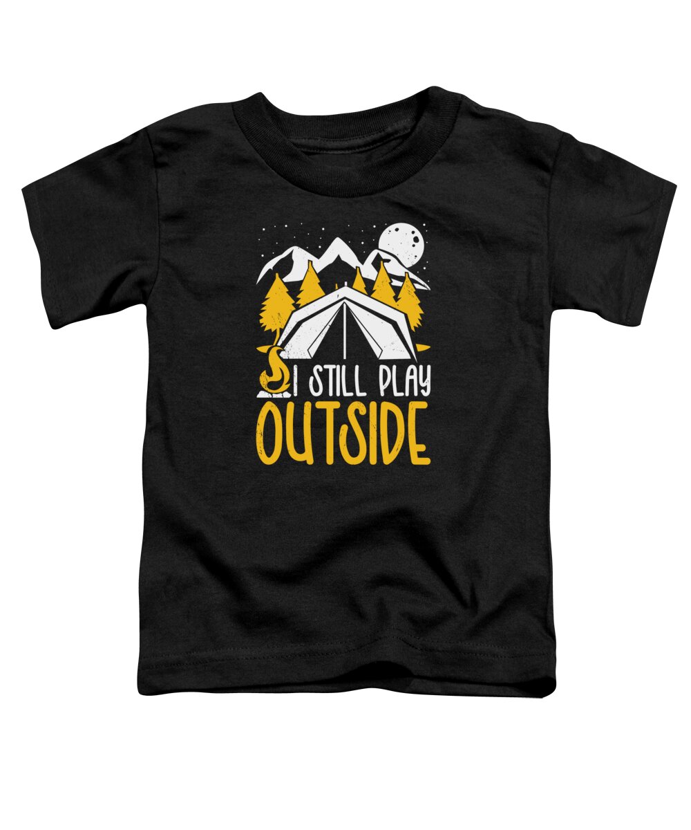 Camping Toddler T-Shirt featuring the digital art Camper Explore Forest Wilderness Outdoors Camping #5 by Toms Tee Store