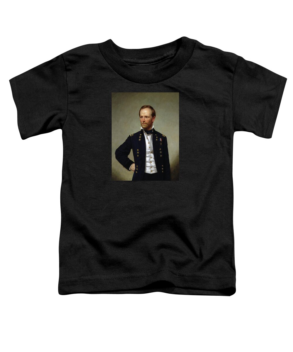 General Sherman Toddler T-Shirt featuring the painting General William Tecumseh Sherman #5 by War Is Hell Store