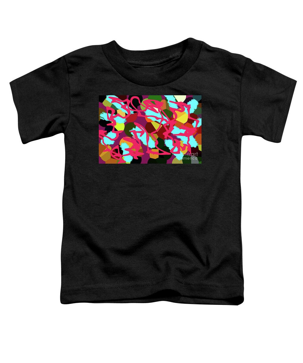Walter Paul Bebirian: The Bebirian Art Collection Toddler T-Shirt featuring the digital art 6-25-2012g by Walter Paul Bebirian