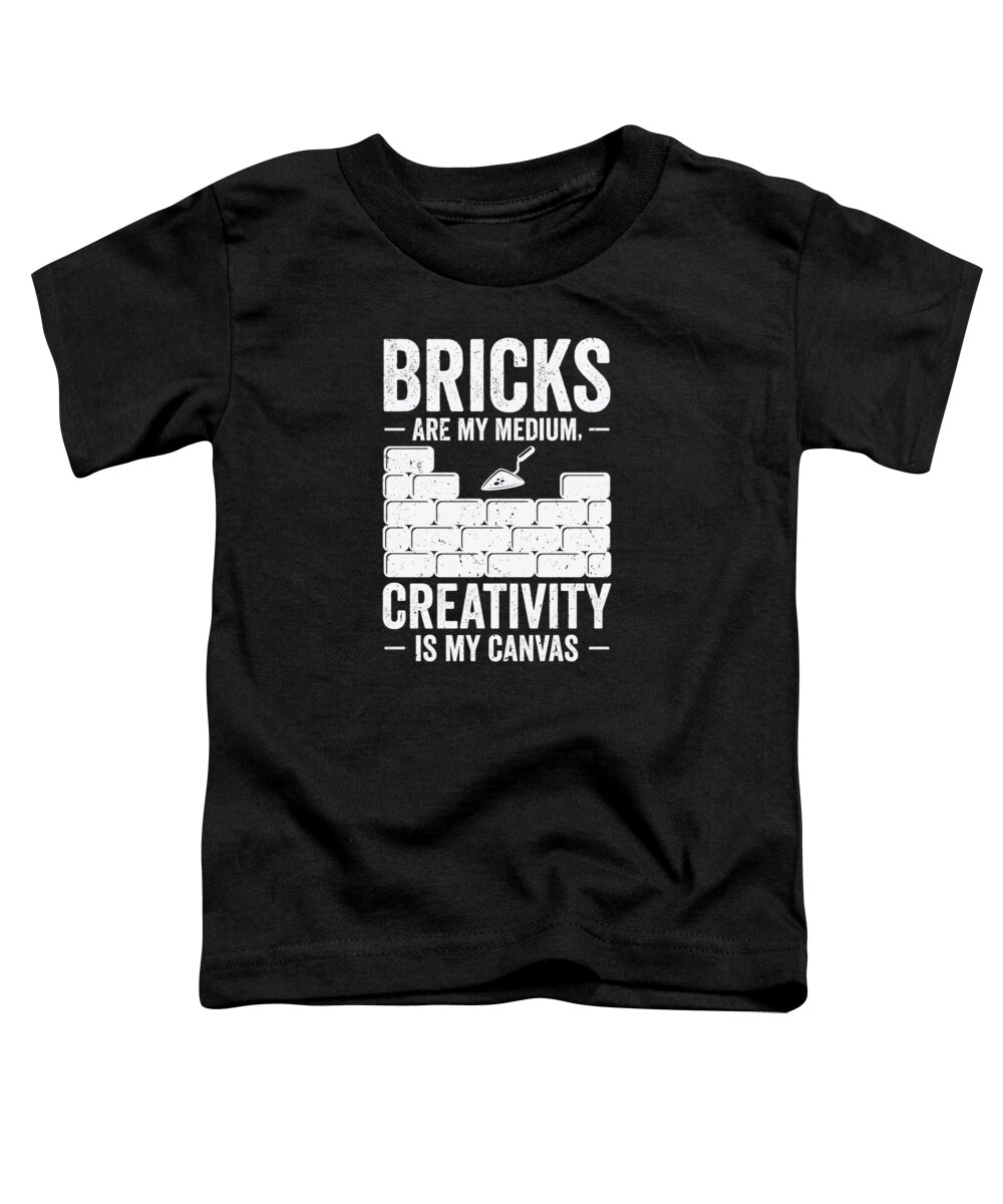 Bricklayer Toddler T-Shirt featuring the digital art Bricklayer Brick Mason Masonry #6 by Toms Tee Store