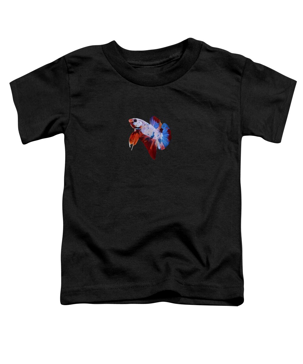 Betta Toddler T-Shirt featuring the photograph Multicolor Betta Fish #7 by Sambel Pedes