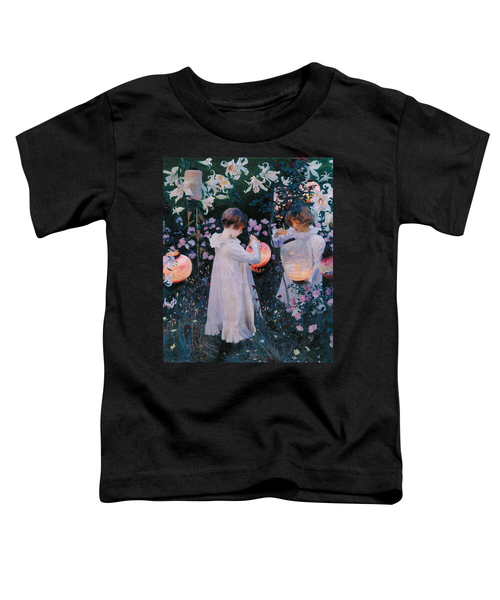 Carnation Lily Lily Rose By John Singer Sargent Toddler T-Shirt featuring the painting Carnation, Lily, Lily, Rose #9 by John Singer Sargent