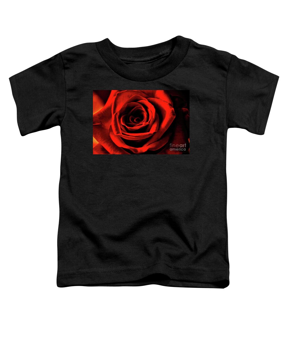 Glow Treatment Toddler T-Shirt featuring the photograph A Bloom in Red by Diana Mary Sharpton