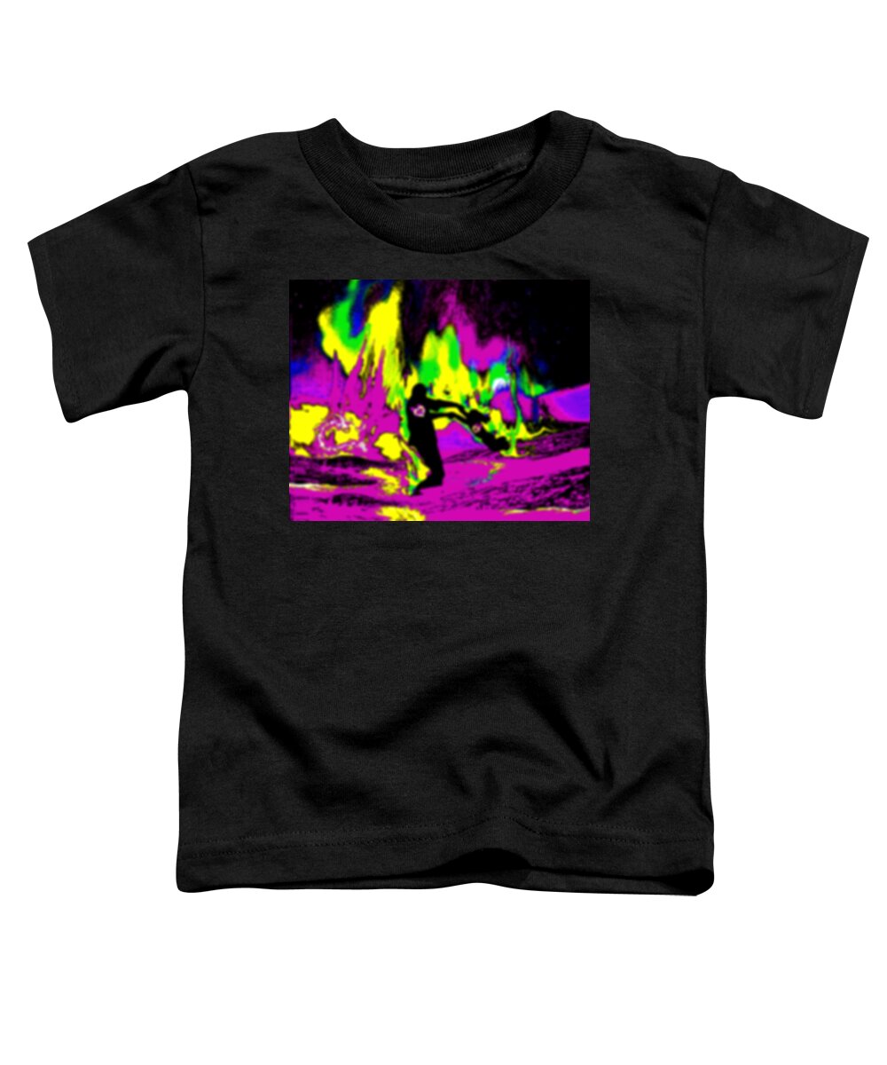 A Fathers Love Poem Toddler T-Shirt featuring the digital art A Fathers Love Aura Borealis III by Stephen Battel