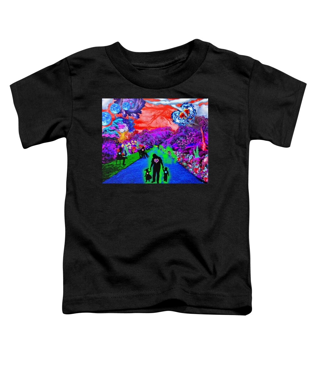 A Fathers Love Poem Toddler T-Shirt featuring the digital art A Fathers Love Aura Effect by Stephen Battel