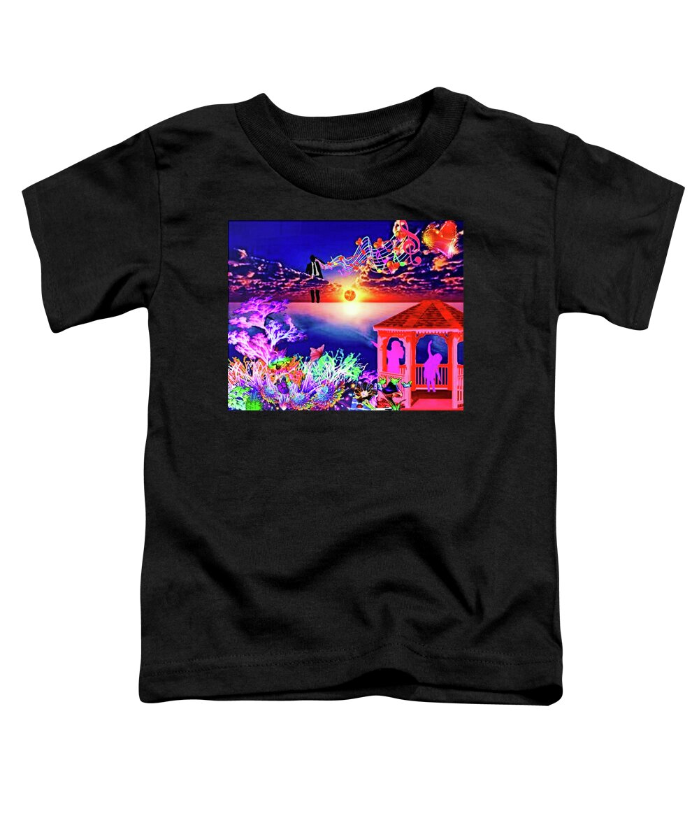 A Fathers Love Poem Toddler T-Shirt featuring the digital art A Fathers Love Forever Your Horizon by Stephen Battel