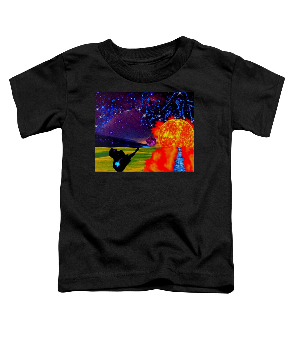 A Fathers Love Poem Toddler T-Shirt featuring the digital art A Fathers Love Genisis Ideation by Stephen Battel