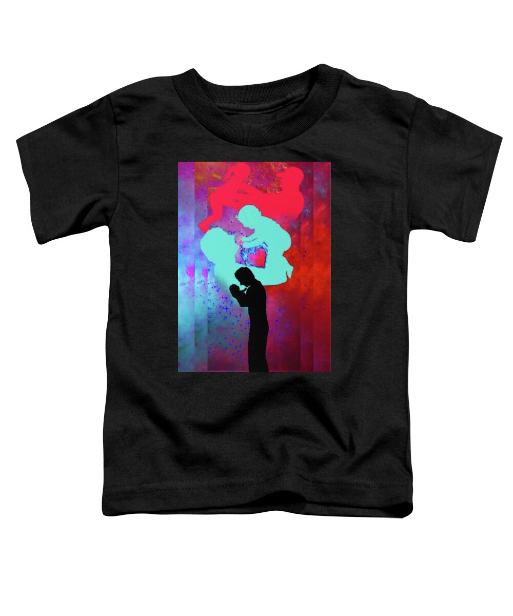 A Fathers Love Poem Toddler T-Shirt featuring the digital art A Fathers Love Grows A Bit More by Stephen Battel