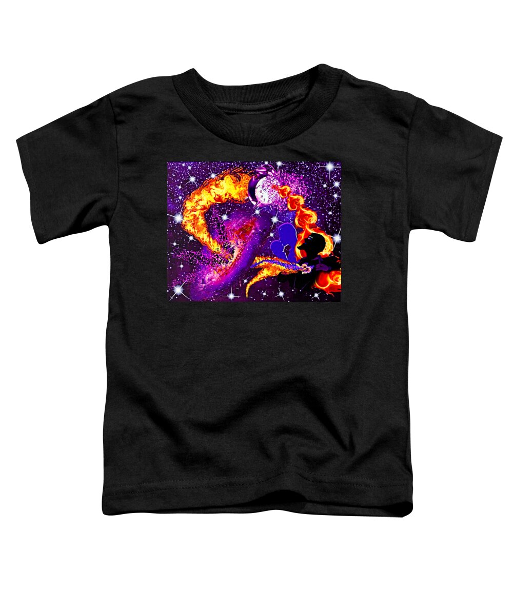 A Fathers Love Poem Toddler T-Shirt featuring the digital art A Fathers Love Not Bound By Space Or Time by Stephen Battel