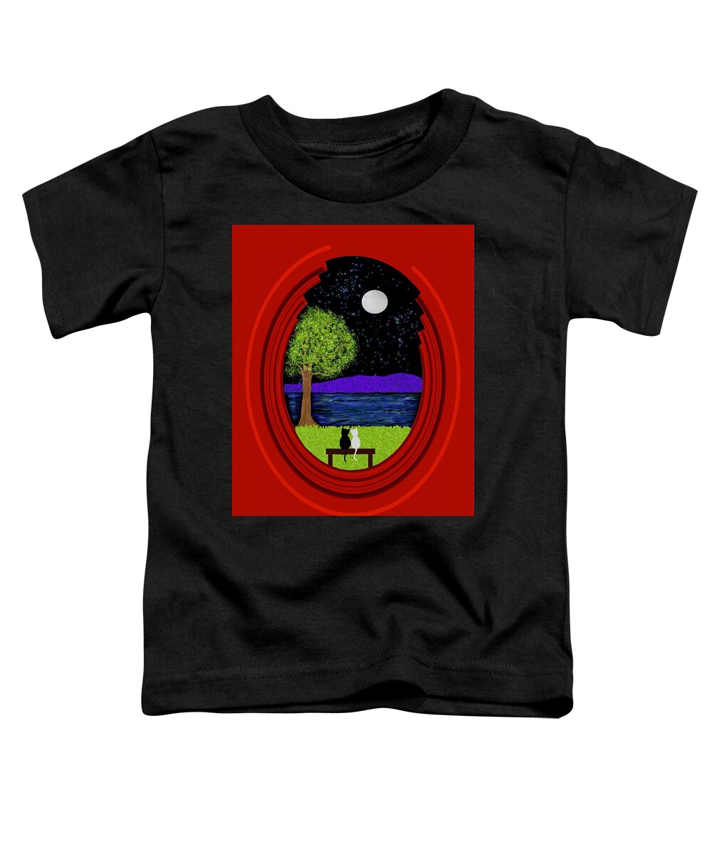 Night Sky Toddler T-Shirt featuring the digital art A whole new world by Elaine Hayward