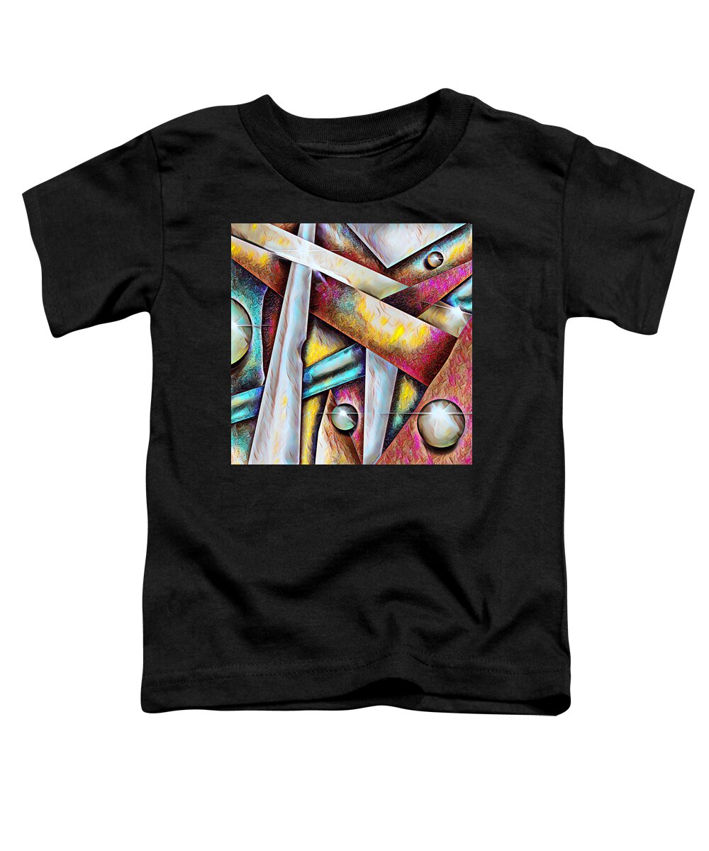 Scrap Metal Toddler T-Shirt featuring the painting Abstract art Scrap metal by Patricia Piotrak