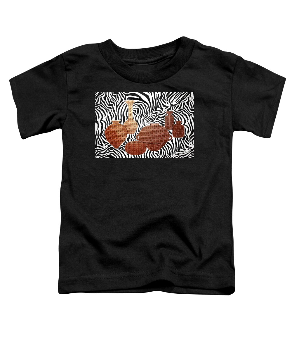 Pottery Toddler T-Shirt featuring the mixed media African Pottery No. 2 by Jayne Somogy