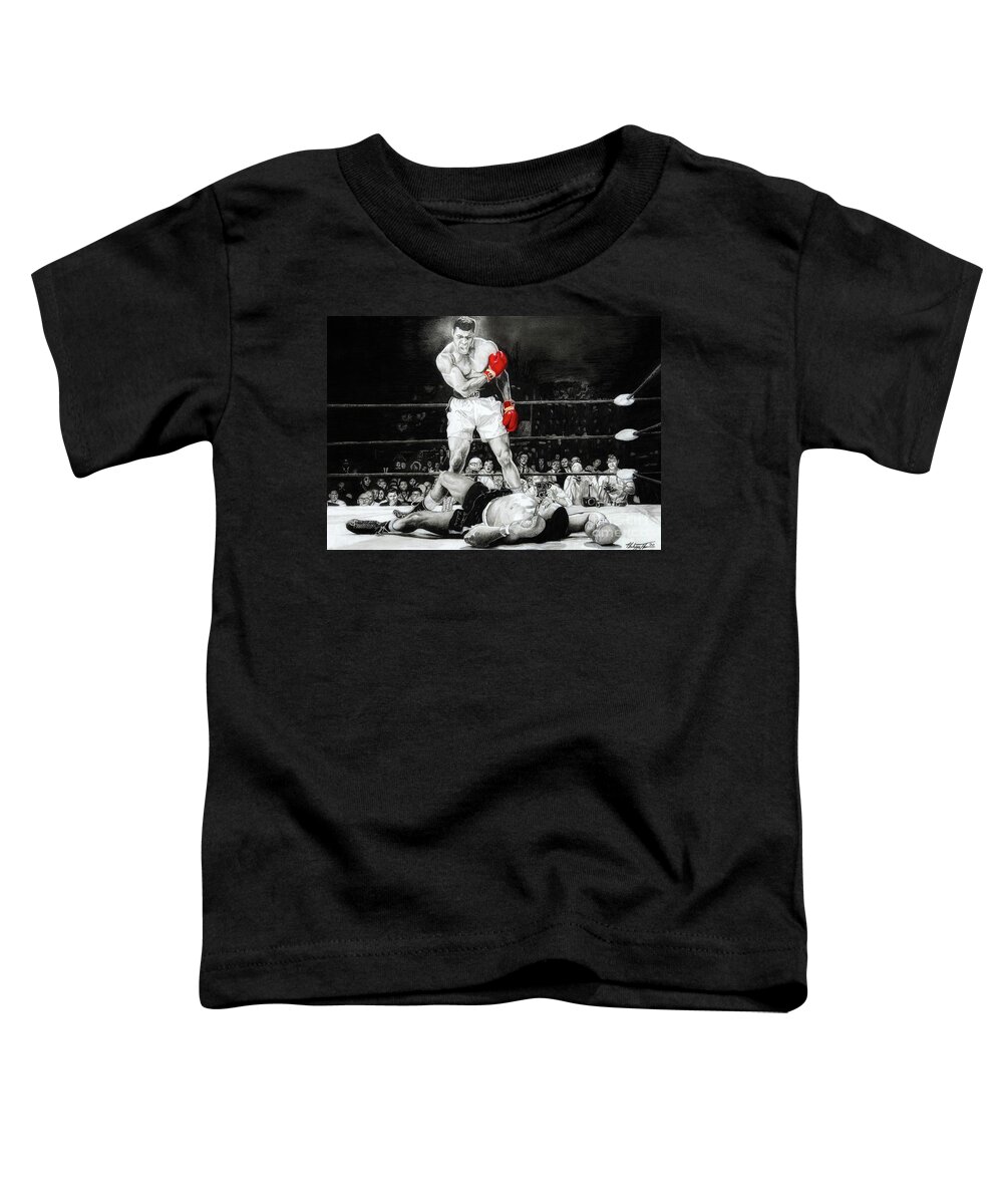 Muhammad Ali Toddler T-Shirt featuring the drawing Ali by Philippe Thomas