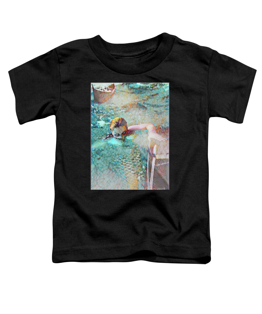 Dark Toddler T-Shirt featuring the digital art Alluring Gaze Stained Glass by Recreating Creation