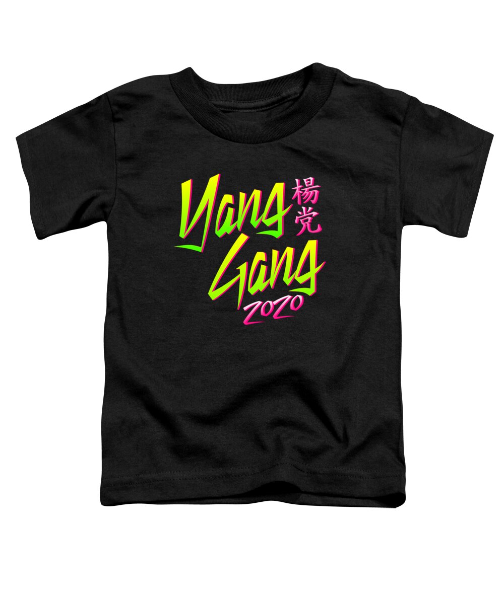 Cool Toddler T-Shirt featuring the digital art Andrew Yang 2020 Retro Yang Gang by Flippin Sweet Gear