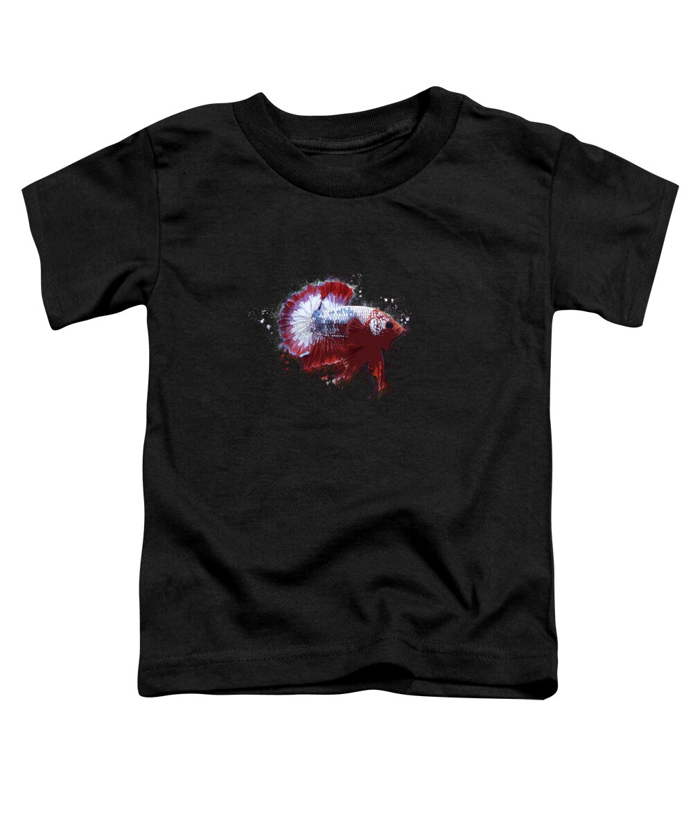 Artistic Toddler T-Shirt featuring the digital art Artistic FCCP Betta Fish by Sambel Pedes