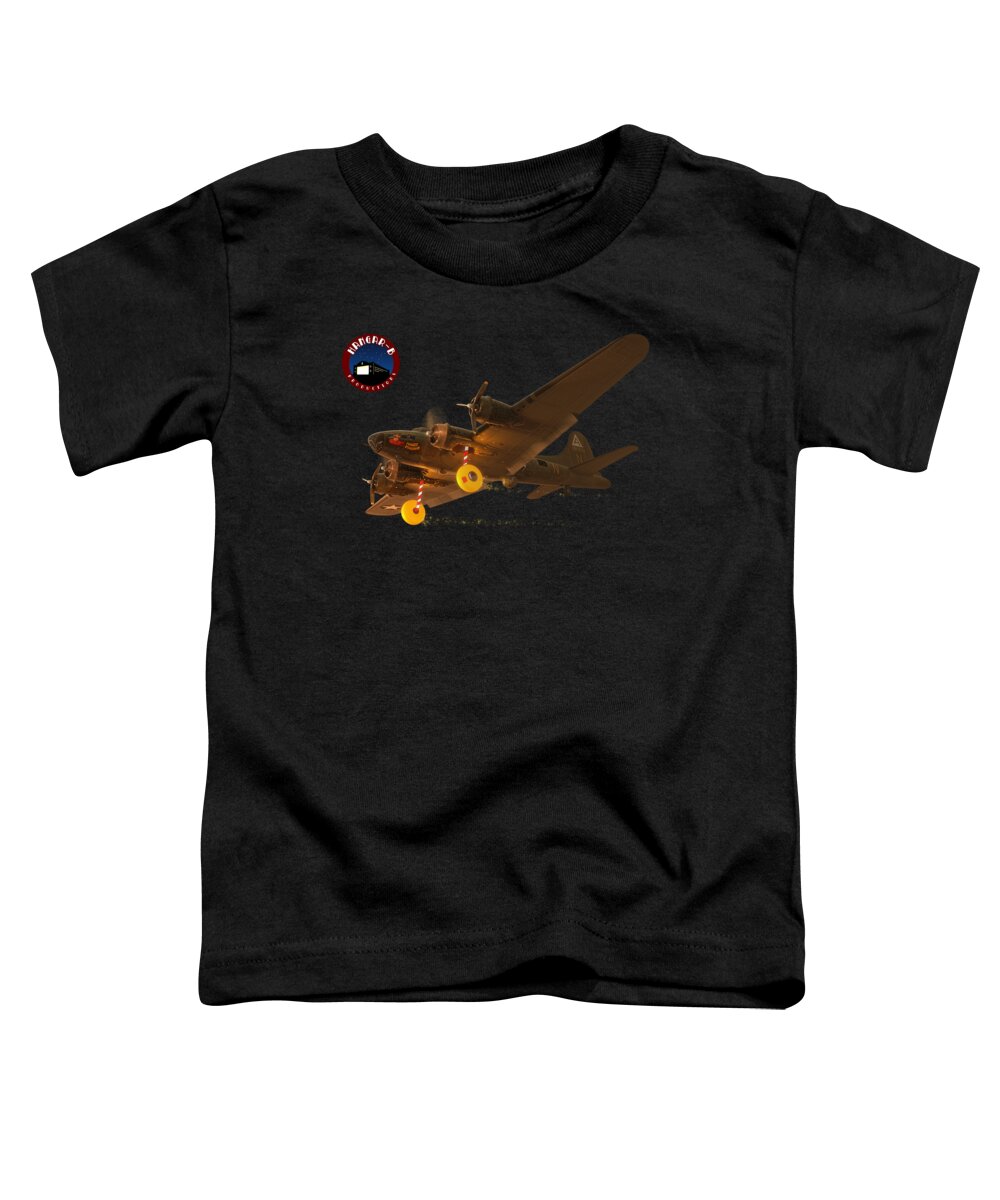 Amazing Stories B-17 Toddler T-Shirt featuring the digital art Down and Locked by Adam Burch