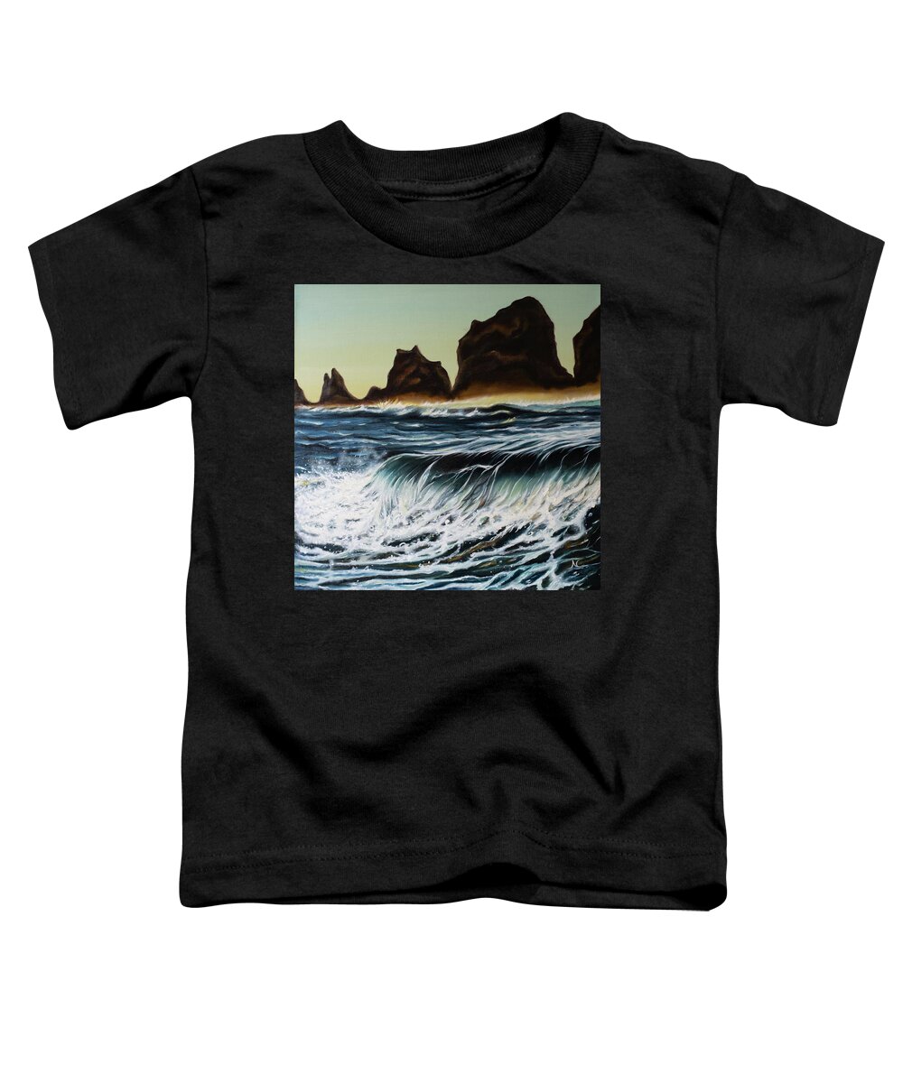 God Of The Sea Toddler T-Shirt featuring the painting Aruna by Neslihan Ergul Colley