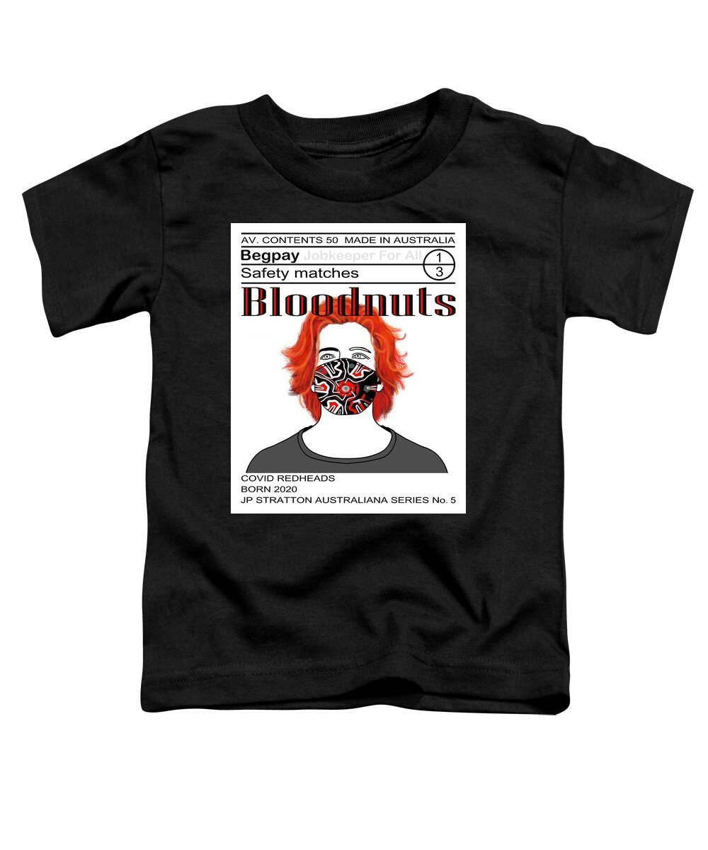 Australiana Toddler T-Shirt featuring the drawing Australiana Iconic Matches Bloodnut Male II by Joan Stratton