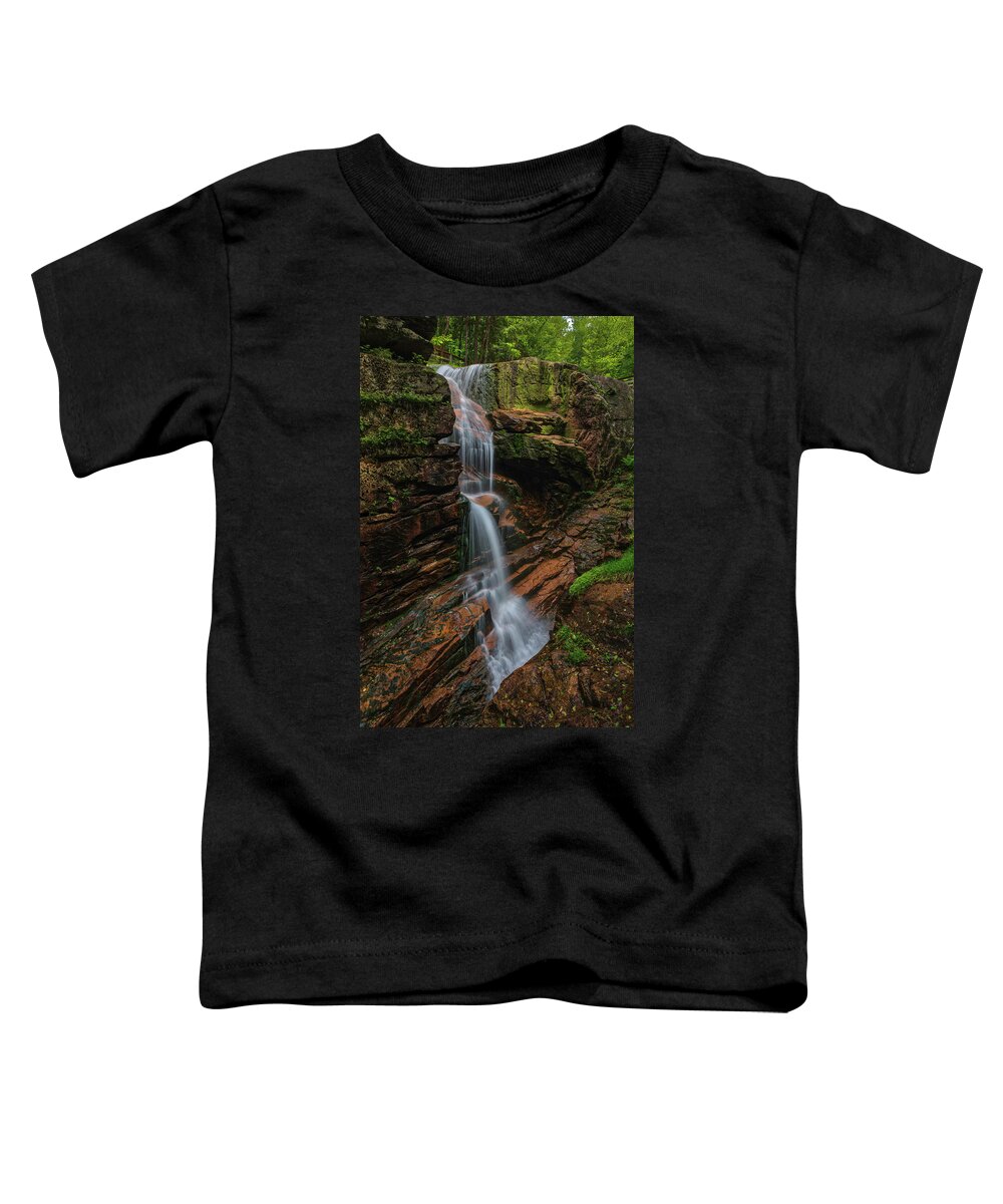 New Hampshire Waterfall Toddler T-Shirt featuring the photograph Avalanche Falls at Franconia Notch State Park by Juergen Roth