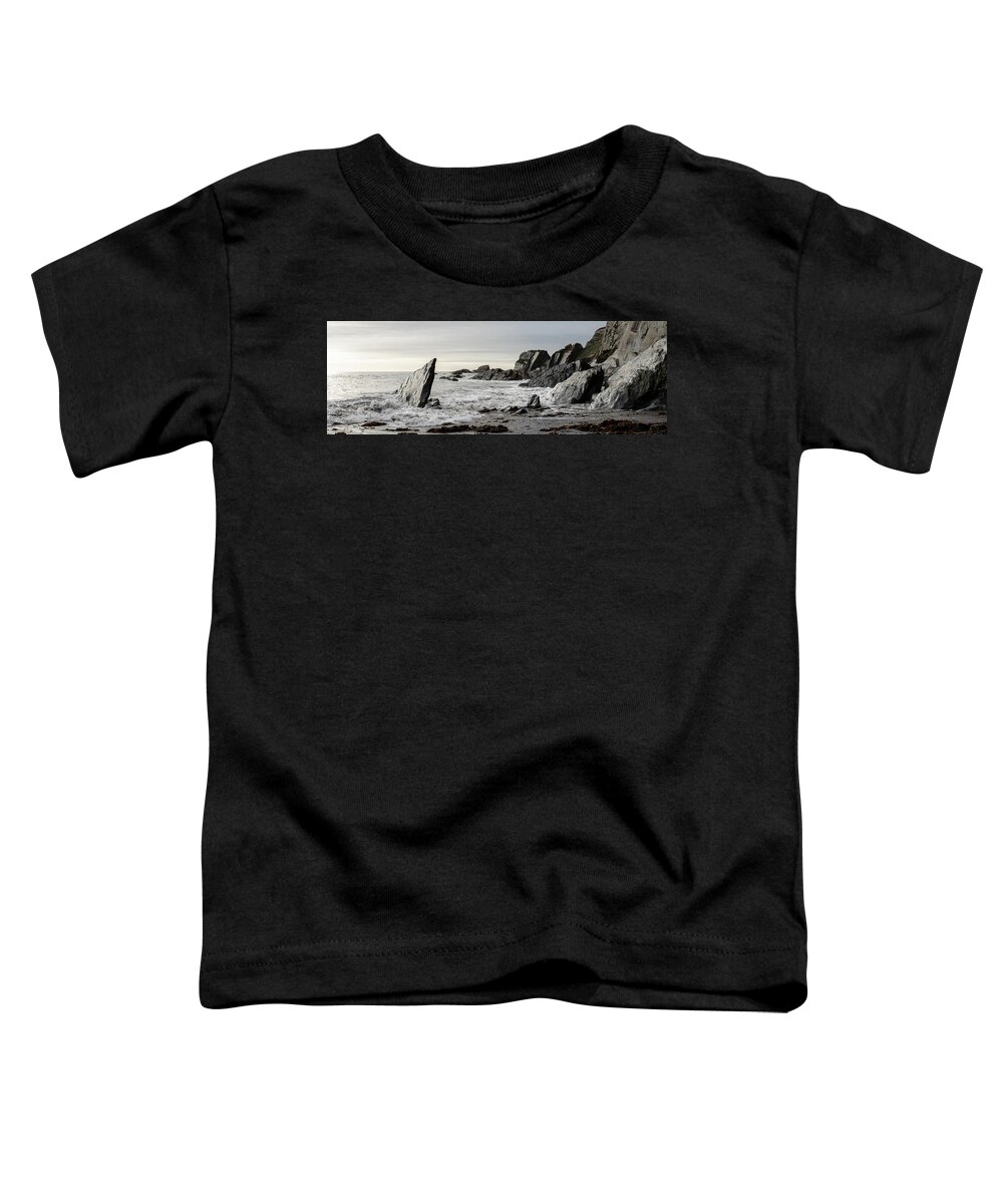 Devon Toddler T-Shirt featuring the photograph Ayrmer Cove South hams Devon beach by Sonny Ryse