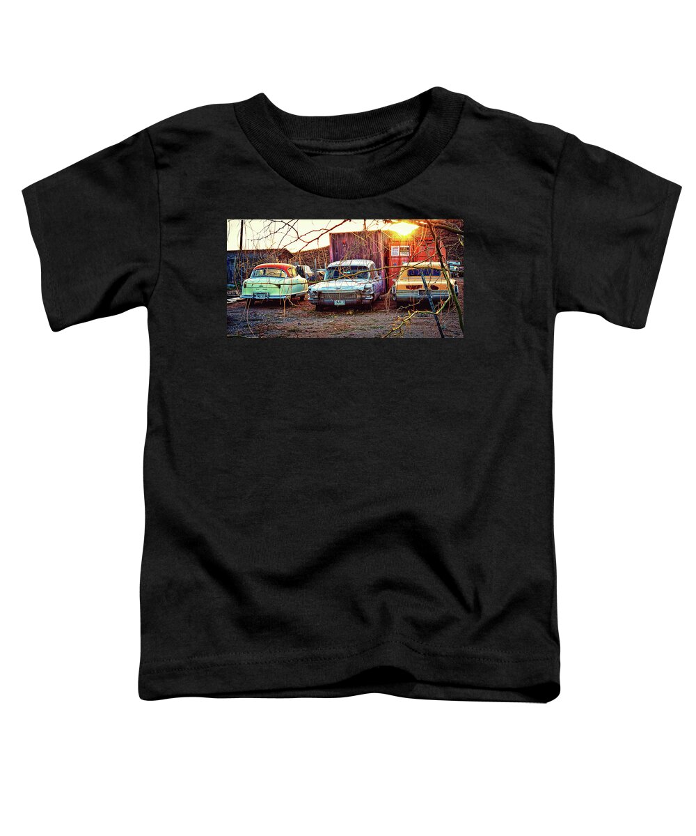 Classic Cars Toddler T-Shirt featuring the photograph Backyard jewells by Tatiana Travelways