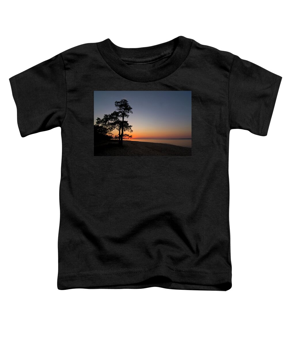 Bald Cypress Toddler T-Shirt featuring the photograph Bald Cypress Sunset at Pine Cliff Recreation Area by Bob Decker