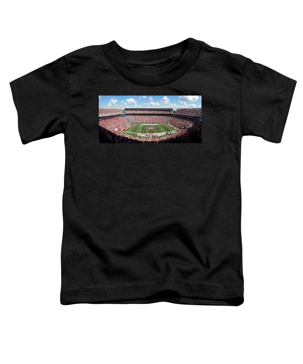Gameday Toddler T-Shirt featuring the photograph Bama Script A Panorama by Kenny Glover