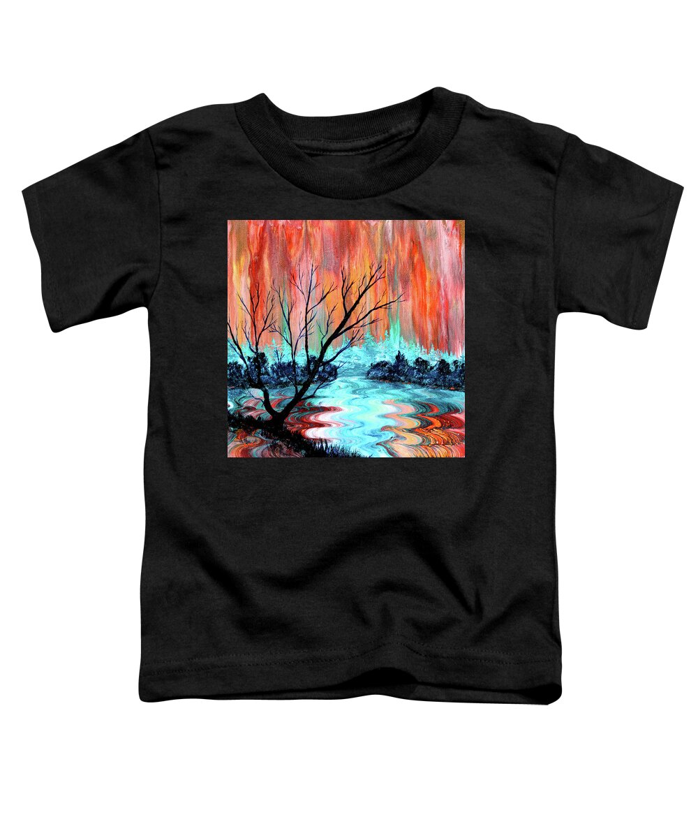 Marys River Toddler T-Shirt featuring the painting Bare Tree by Mary's River by Laura Iverson