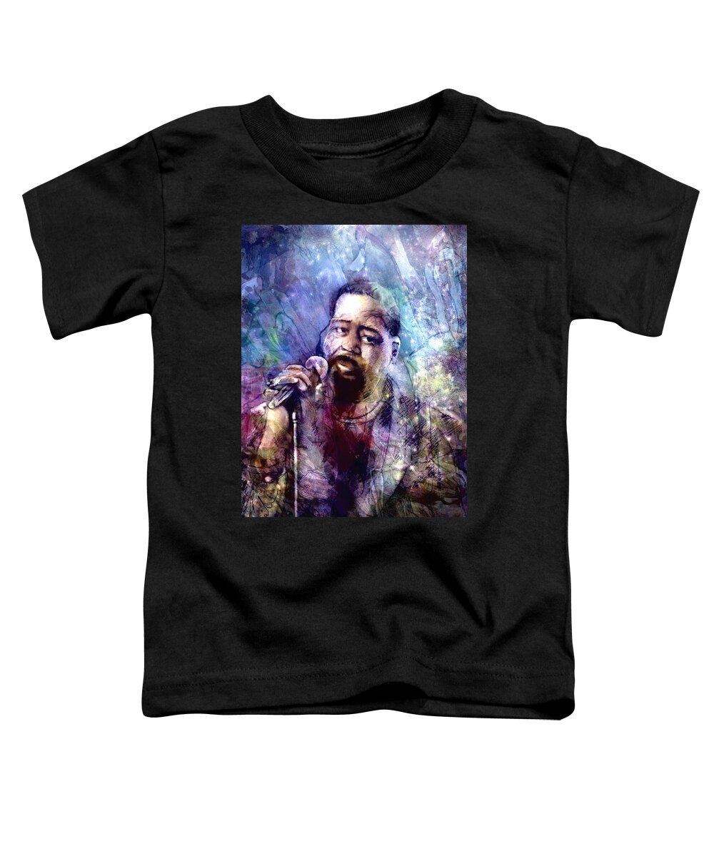 Music Toddler T-Shirt featuring the painting Barry White Collage by Miki De Goodaboom