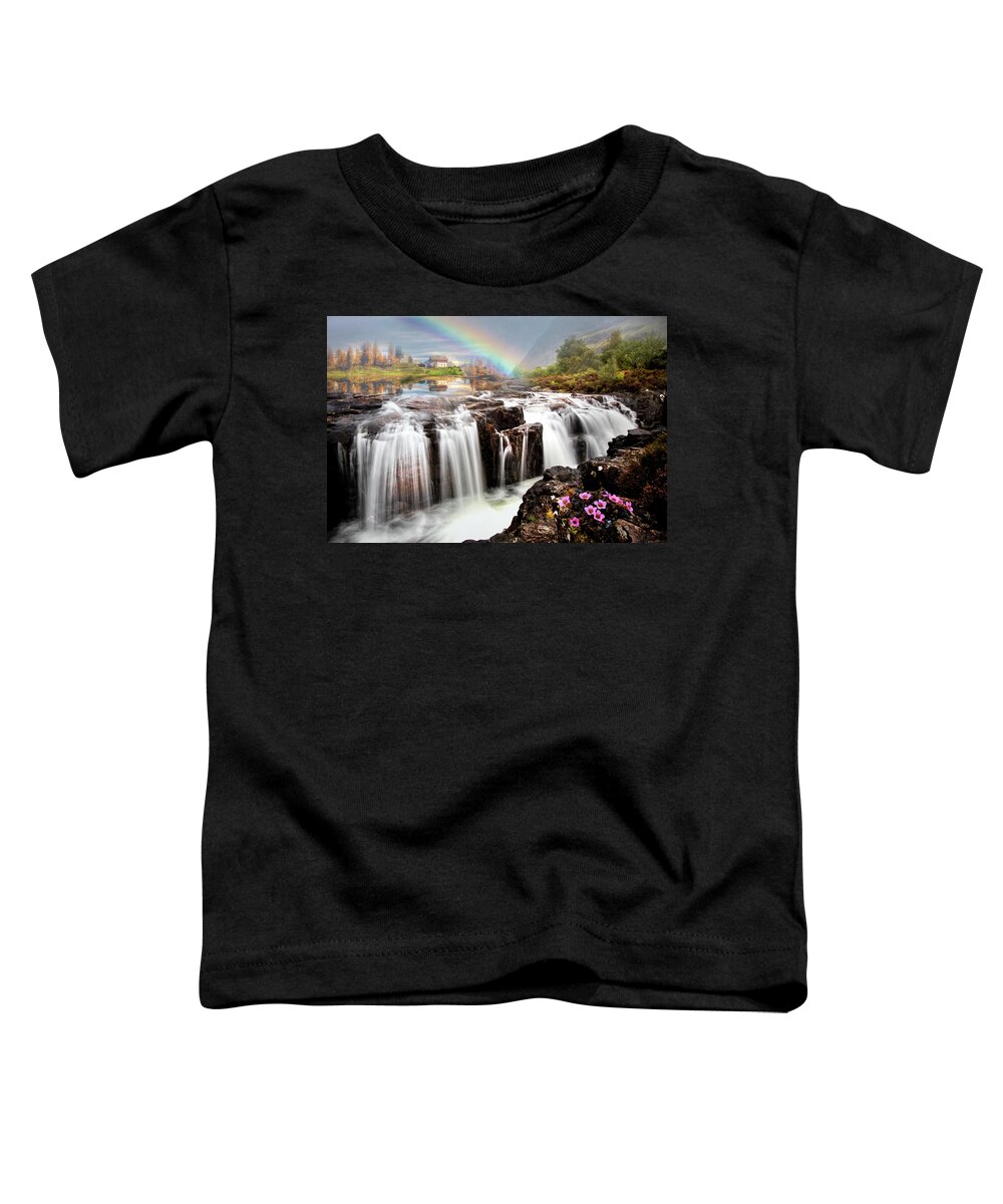 Clouds Toddler T-Shirt featuring the photograph Beautiful Fairy Pools Scotland by Debra and Dave Vanderlaan
