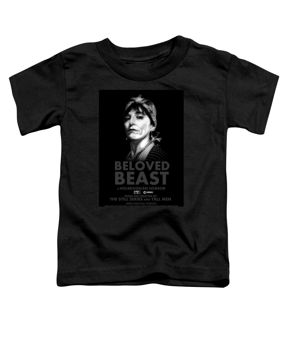 Beloved Beast Toddler T-Shirt featuring the drawing Beloved Beast - Official Movie Poster BW by Fred Larucci