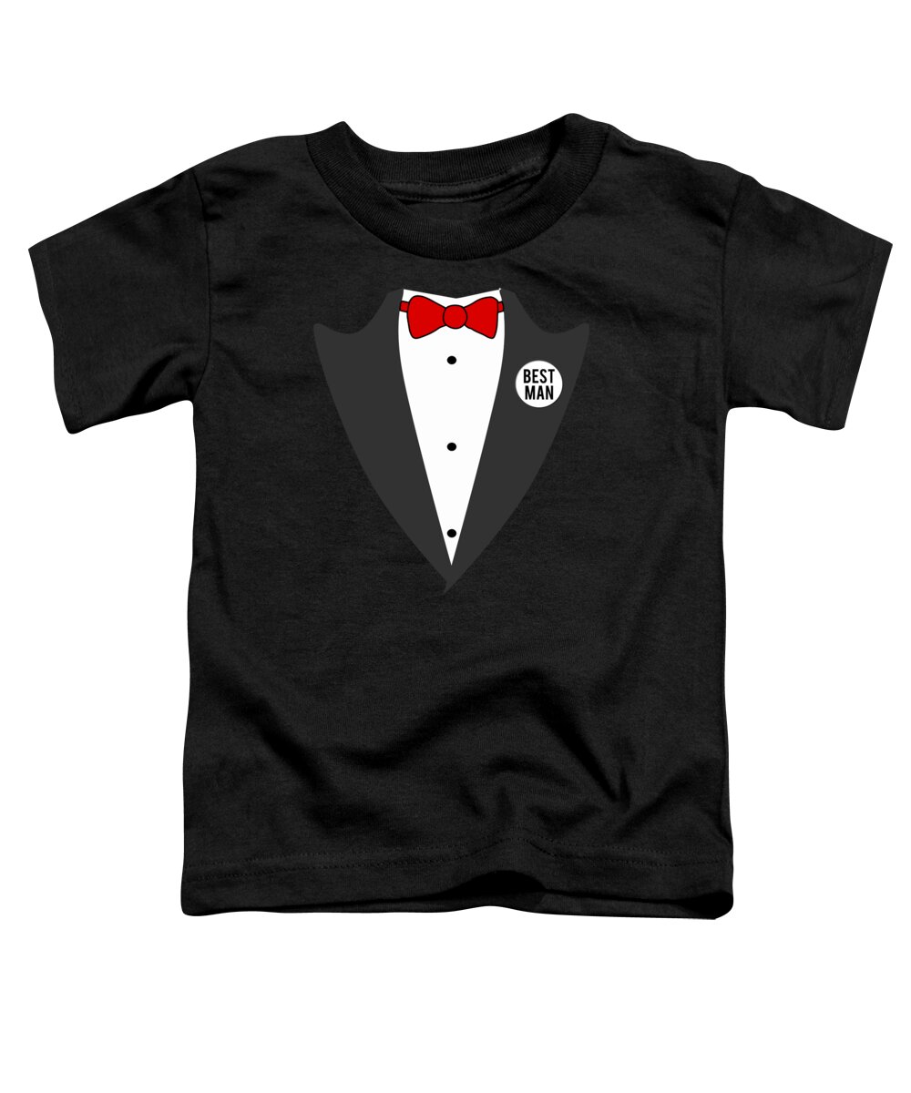 Funny Toddler T-Shirt featuring the digital art Best Man Tuxedo by Flippin Sweet Gear