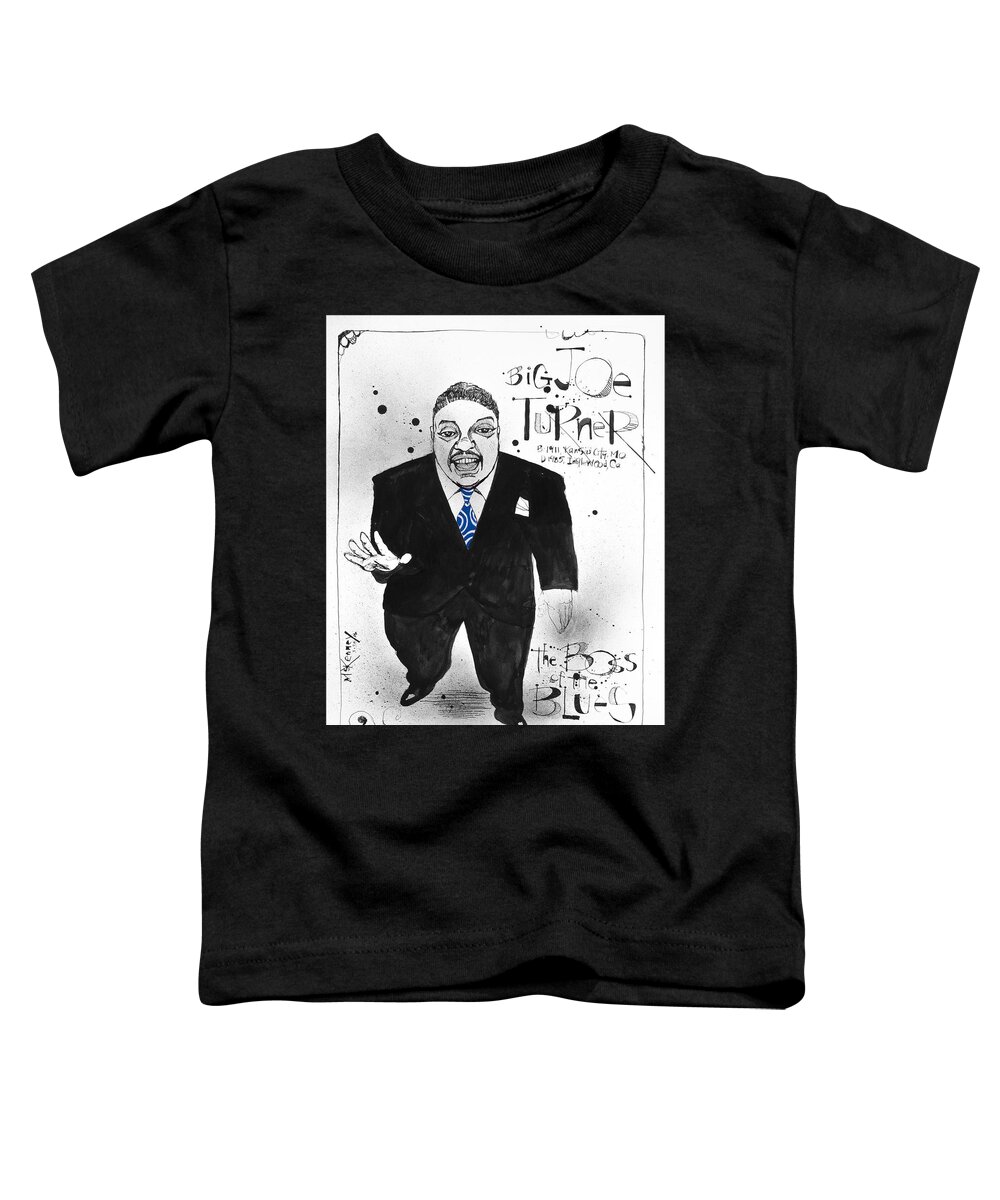  Toddler T-Shirt featuring the drawing Big Joe Turner by Phil Mckenney
