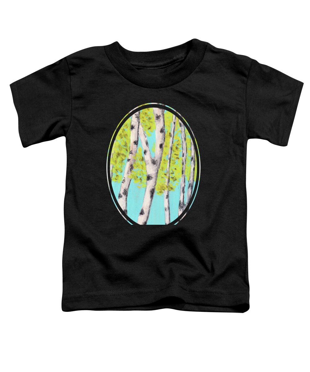 Birch Toddler T-Shirt featuring the painting Birch Trees by Anastasiya Malakhova