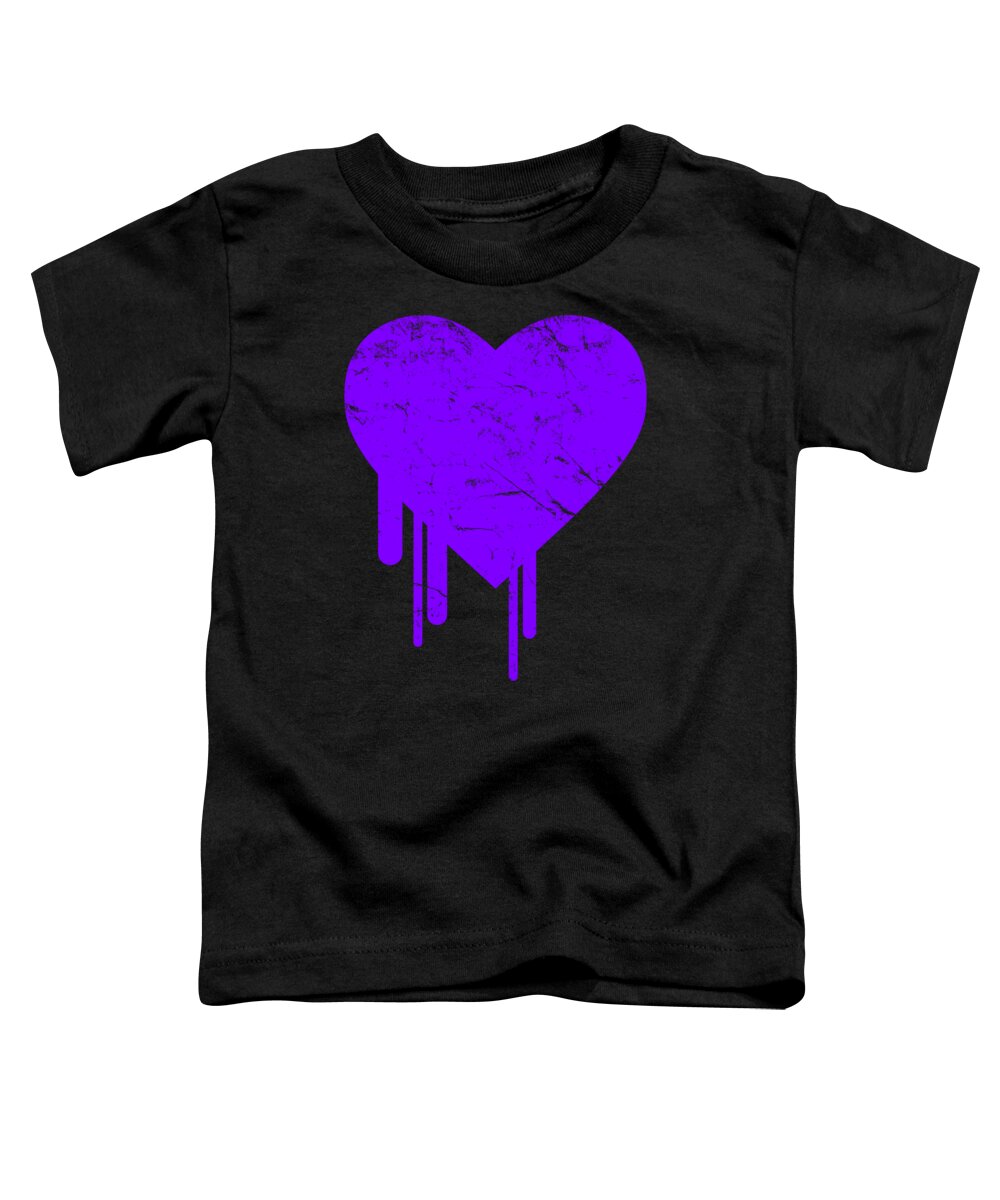 Funny Toddler T-Shirt featuring the digital art Bleeding Purple Heart by Flippin Sweet Gear